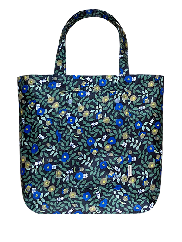Cat in Garden - Black / Blue